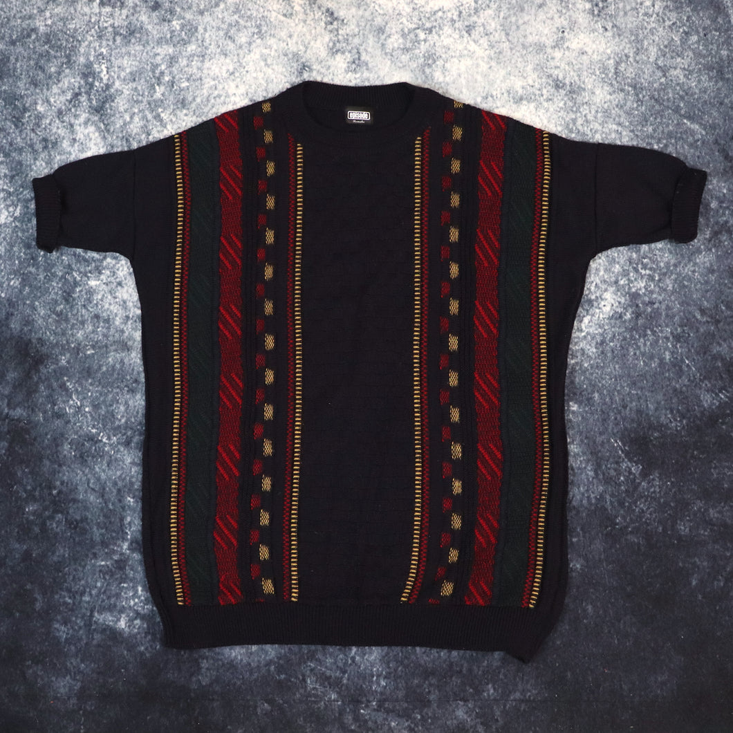 Vintage Stripy Grandad Vest Jumper | XL