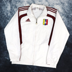 Vintage White & Burgundy Venezuela FC Adidas Windbreaker Jacket | Small