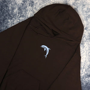 Brown & Baby Blue Dolphin Hoodie