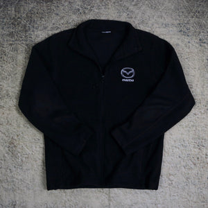 Vintage 90's Black Mazda Zip Up Fleece Jacket | Medium