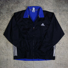 Load image into Gallery viewer, Vintage 90&#39;s Black &amp; Blue Adidas Windbreaker Jacket | XXL
