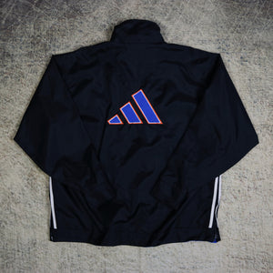 Vintage 90's Black & Blue Adidas Windbreaker Jacket | XXL