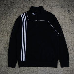 Vintage 90's Black & White Adidas 1/4 Zip Sweatshirt | Medium