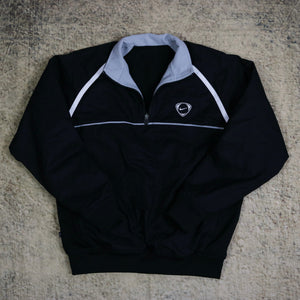 Vintage 90's Black & Grey Nike Reversible 1/4 Zip Fleece Jacket | Small