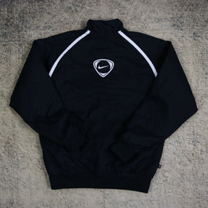 Vintage 90's Black & Grey Nike Reversible 1/4 Zip Fleece Jacket | Small