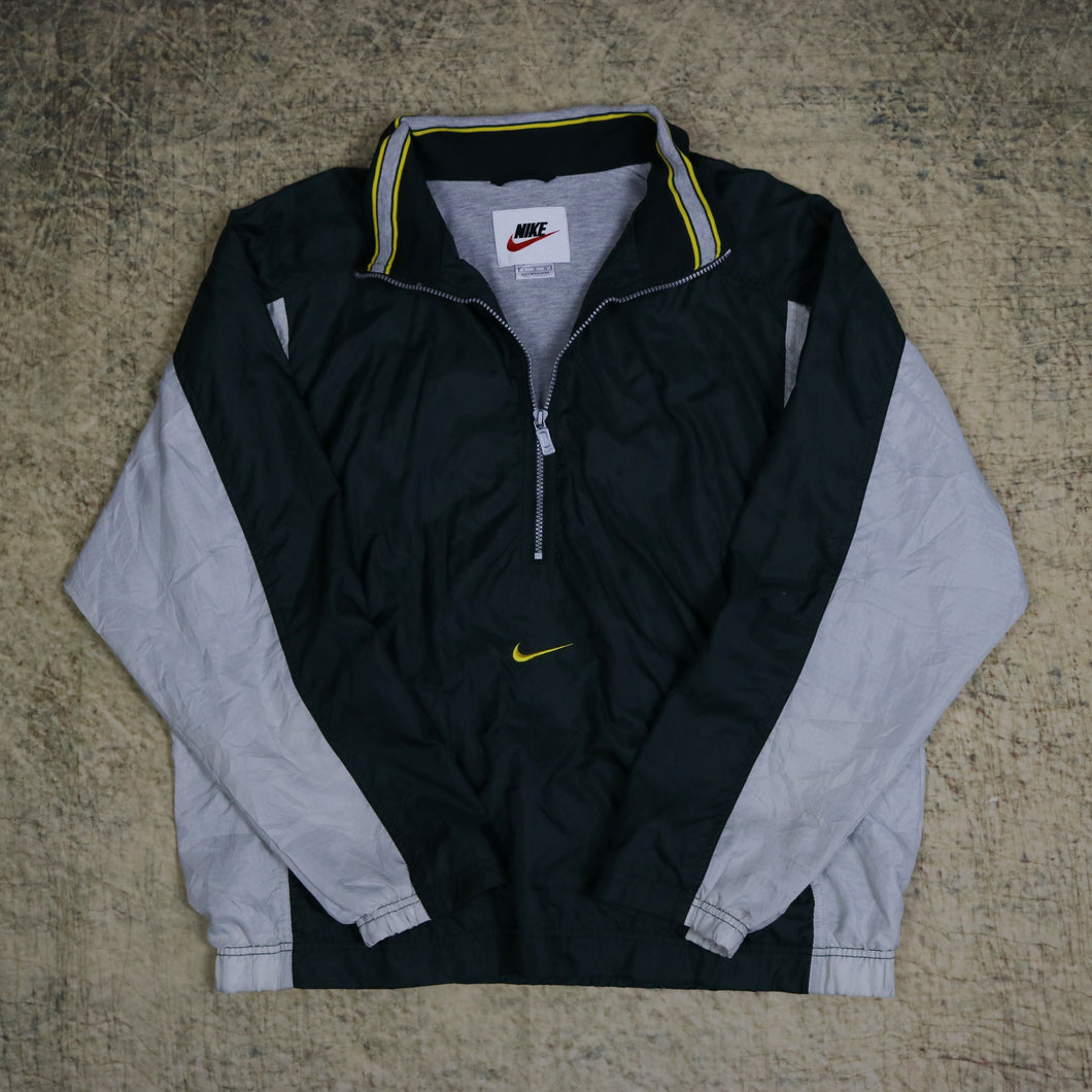 Vintage 90's Forest Green & Grey Nike Half Zip Windbreaker Jacket | XL