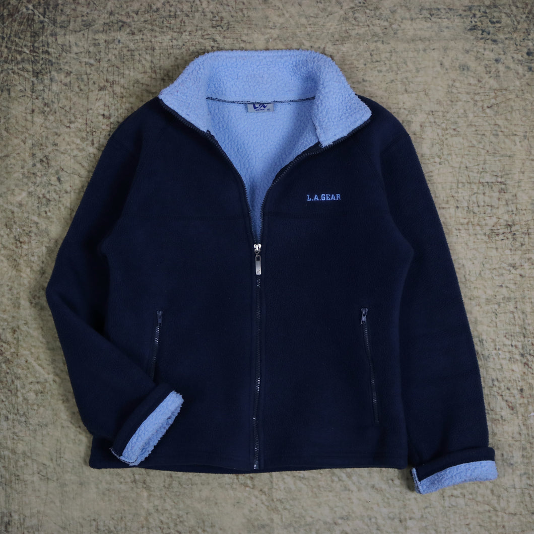 Vintage 90's Navy & Baby Blue LA Gear Fleece Jacket | 10