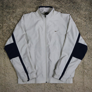 Vintage 90's Beige & Navy Nike Windbreaker Jacket | Large