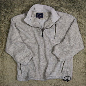 Vintage 90's Beige Total Sport 1/4 Zip Sherpa Fleece Sweatshirt | Medium