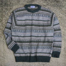 Load image into Gallery viewer, Vintage 90&#39;s Beige, Khaki &amp; Green James Meade Grandad Jumper | Medium
