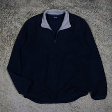 Load image into Gallery viewer, Vintage 90&#39;s Navy &amp; Beige 1/4 Zip Fleece Sweatshirt | Small
