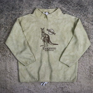 Vintage 90's Marbled Beige Kangaroo Australia Sweatshirt | Small
