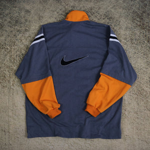 Vintage 90's Grey & Orange Nike Track Jacket | XXL