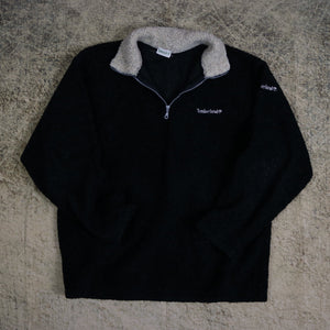 Vintage 90's Black Timberland 1/4 Zip Sherpa Fleece Sweatshirt | XXL