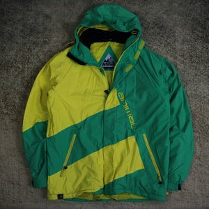 Vintage 90's Green & Yellow Animal Technical Ski Jacket | XL