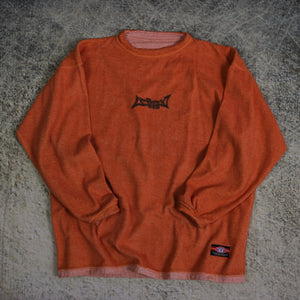 Vintage 90's Orange Animal Reversible Fleece Sweatshirt | 3XL