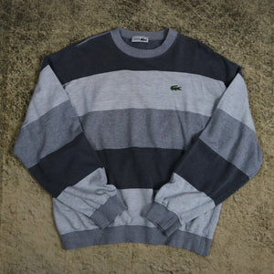 Vintage 90's Grey Lacoste Chemise Colour Block Sweatshirt | Medium