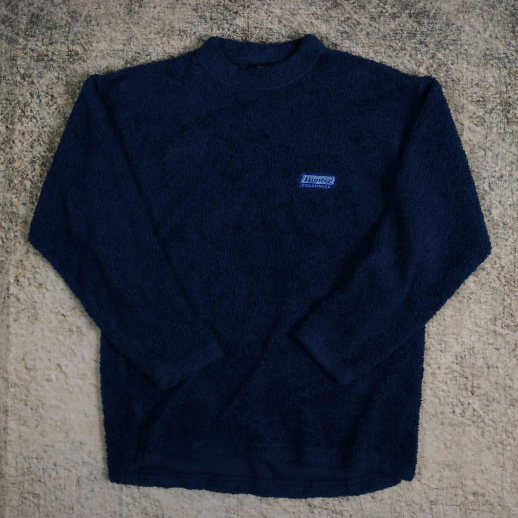 Vintage 90's Blue Hunter Boardwear Sherpa Fleece Sweatshirt | Large
