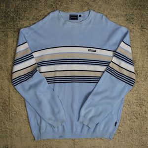 Vintage 90's Baby Blue Striped Rockport Jumper | X