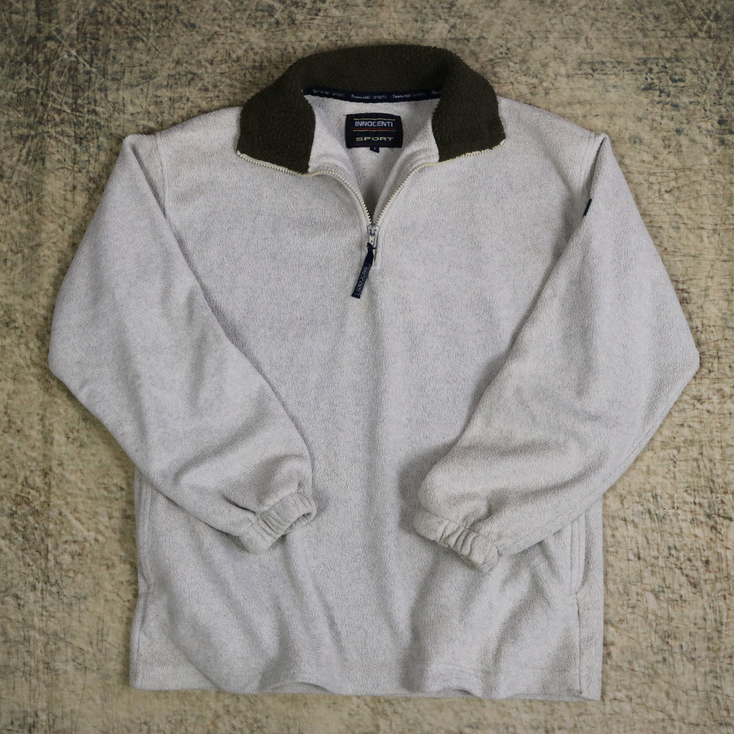 Vintage 90's Beige Innocenti Sport 1/4 Zip Fleece Sweatshirt | Medium