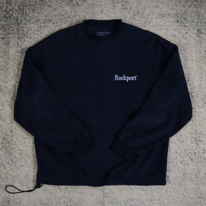 Vintage 90's Navy Rockport Fleece Sweatshirt | Small