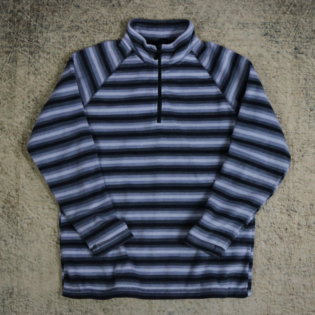 Vintage 90's Striped Cotton Traders 1/4 Zip Fleece Sweatshirt | Medium