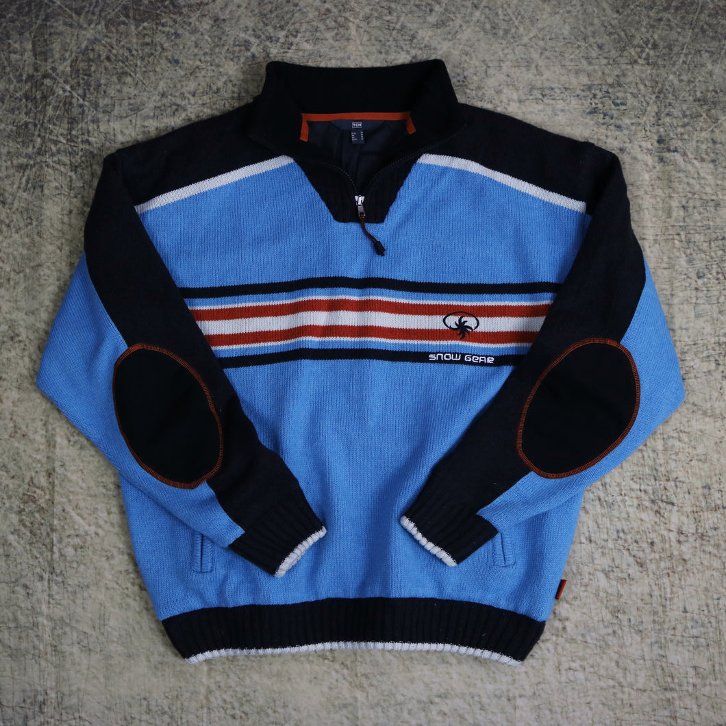 Vintage 90's Baby Blue & Black TCM Snow Gear 1/4 Zip Jumper | XL