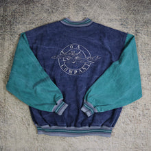 Load image into Gallery viewer, Vintage 90&#39;s Washed Blue &amp; Green US Army Denim Bomber Jacket | XL
