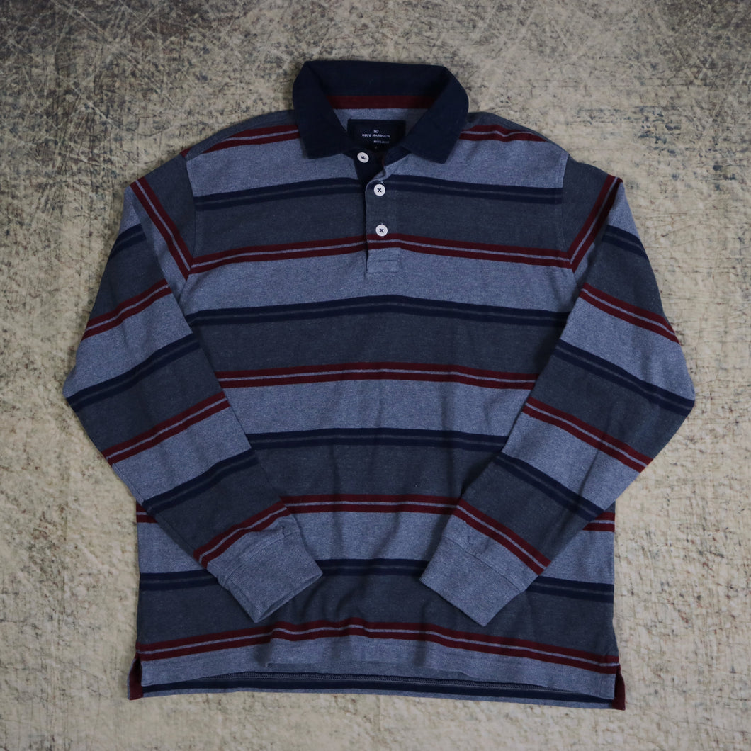 Vintage 90's Striped Blue Harbour Rugby Sweatshirt | Medium