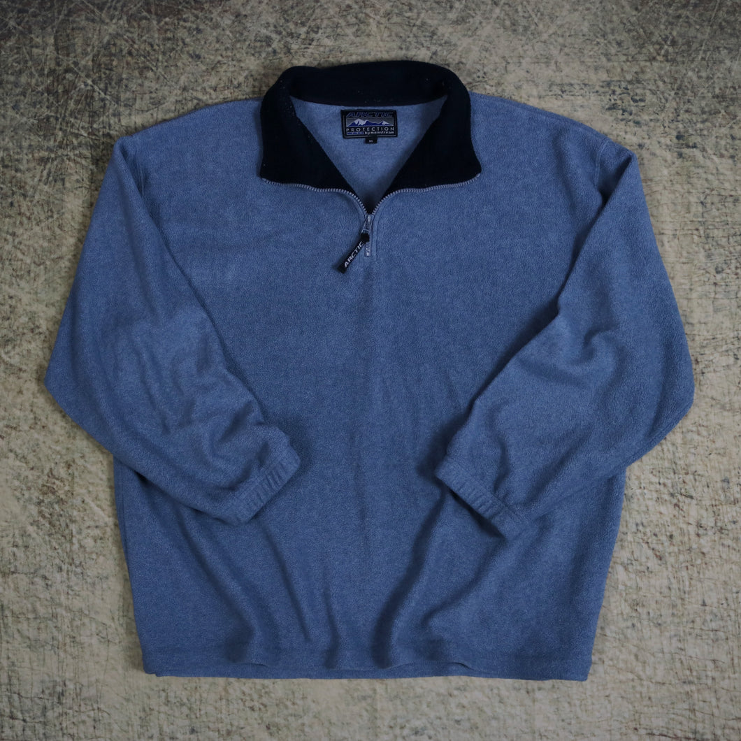 Vintage 90's Baby Blue Arctic Protection 1/4 Zip Fleece Sweatshirt | XL