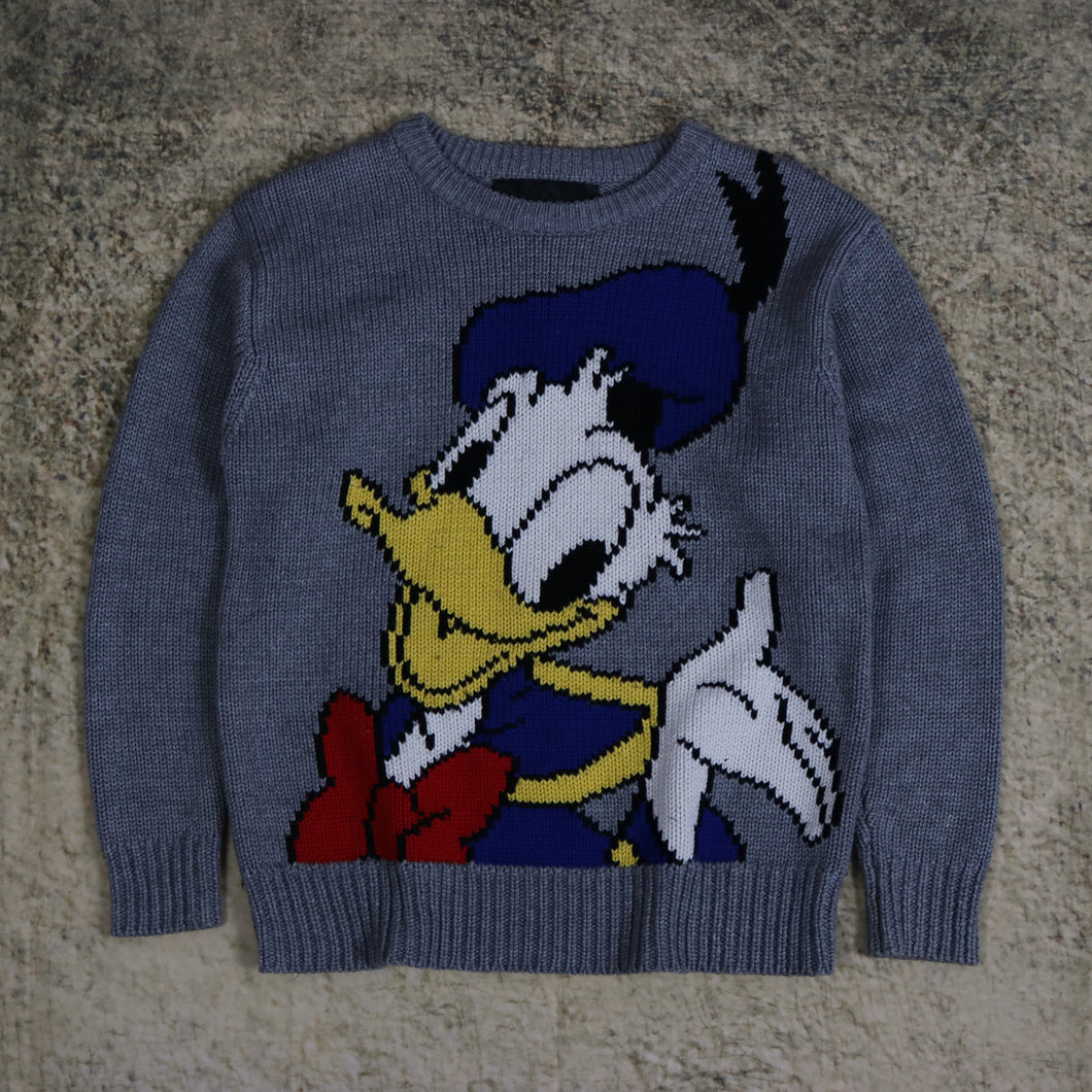 Vintage 90's Dark Grey Donald Duck Jumper | Small