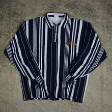 Load image into Gallery viewer, Vintage 90&#39;s Navy &amp; Cream Striped Australian Polo Sweatshirt | XL
