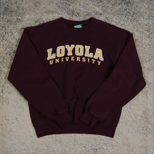 Vintage 90's Burgundy Loyola University Champion Sweatshirt | Small