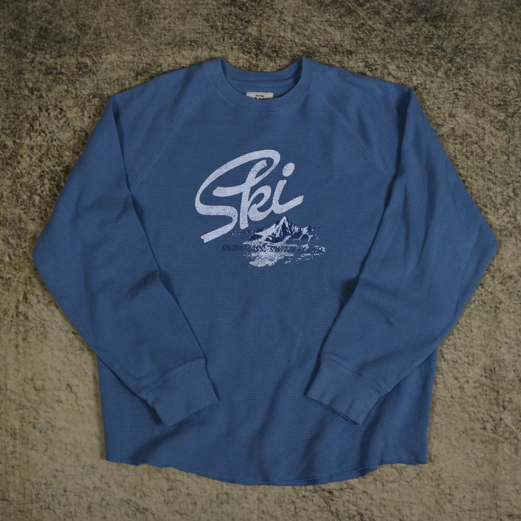 Vintage 90's Baby Blue Snowmass Switzerland Ski Sweatshirt | Medium