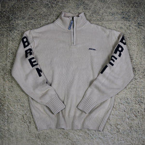 Vintage 90's Beige Brema 1/4 Zip Jumper | Small