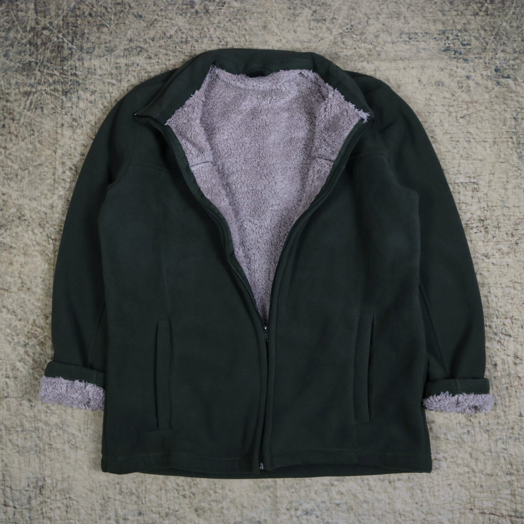 Vintage 90's Khaki Cotton Traders Fleece Jacket | Medium