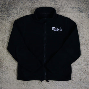 Vintage 90's Black Carlsberg Fleece Jacket | XS