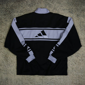 Vintage 90's Black & Grey Adidas Track Jacket | Large