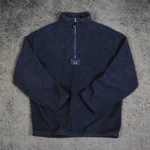 Vintage 90's Dark Grey Animal 1/4 Zip Fleece Sweatshirt | Large