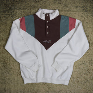 Vintage 90's Cream La Bocca Button Up Sweatshirt | XS