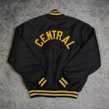 Load image into Gallery viewer, Vintage 90&#39;s Brown &amp; Yellow Central College Bomber Jacket | XL
