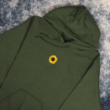 Load image into Gallery viewer, Military Green Sunflower Hoodie
