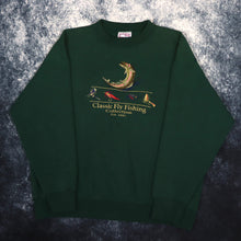 Load image into Gallery viewer, Vintage 90&#39;s Forest Green Classic Fly Fishing Sweatshirt | XL

