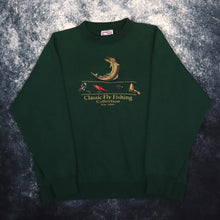 Load image into Gallery viewer, Vintage 90&#39;s Forest Green Classic Fly Fishing Sweatshirt | XL
