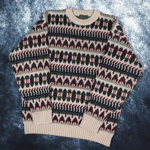 Vintage 90s Abstract Grandad Jumper | Large