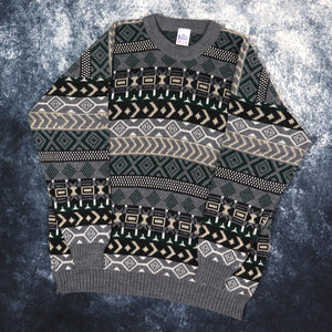 Vintage 90s Aztec Grandad Jumper | Large