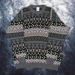 Vintage 90s Aztec Grandad Jumper | Large