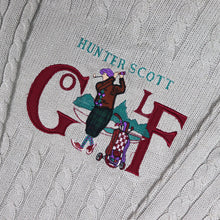 Load image into Gallery viewer, Vintage 90s Beige Hunter Scott Golf Cable Knit Jumper | Large
