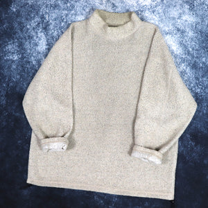 Vintage 90s Beige W.P.S Boardwear High Neck Sherpa Fleece Sweatshirt | XXL