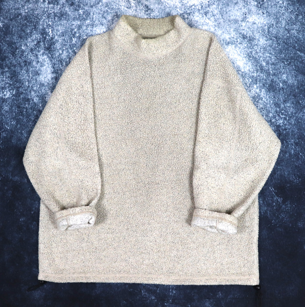 Vintage 90s Beige W.P.S Boardwear High Neck Sherpa Fleece Sweatshirt | XXL